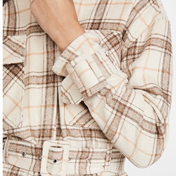 ▪️Line & Dot Flannel Trench NWOT - Picture 2 of 4